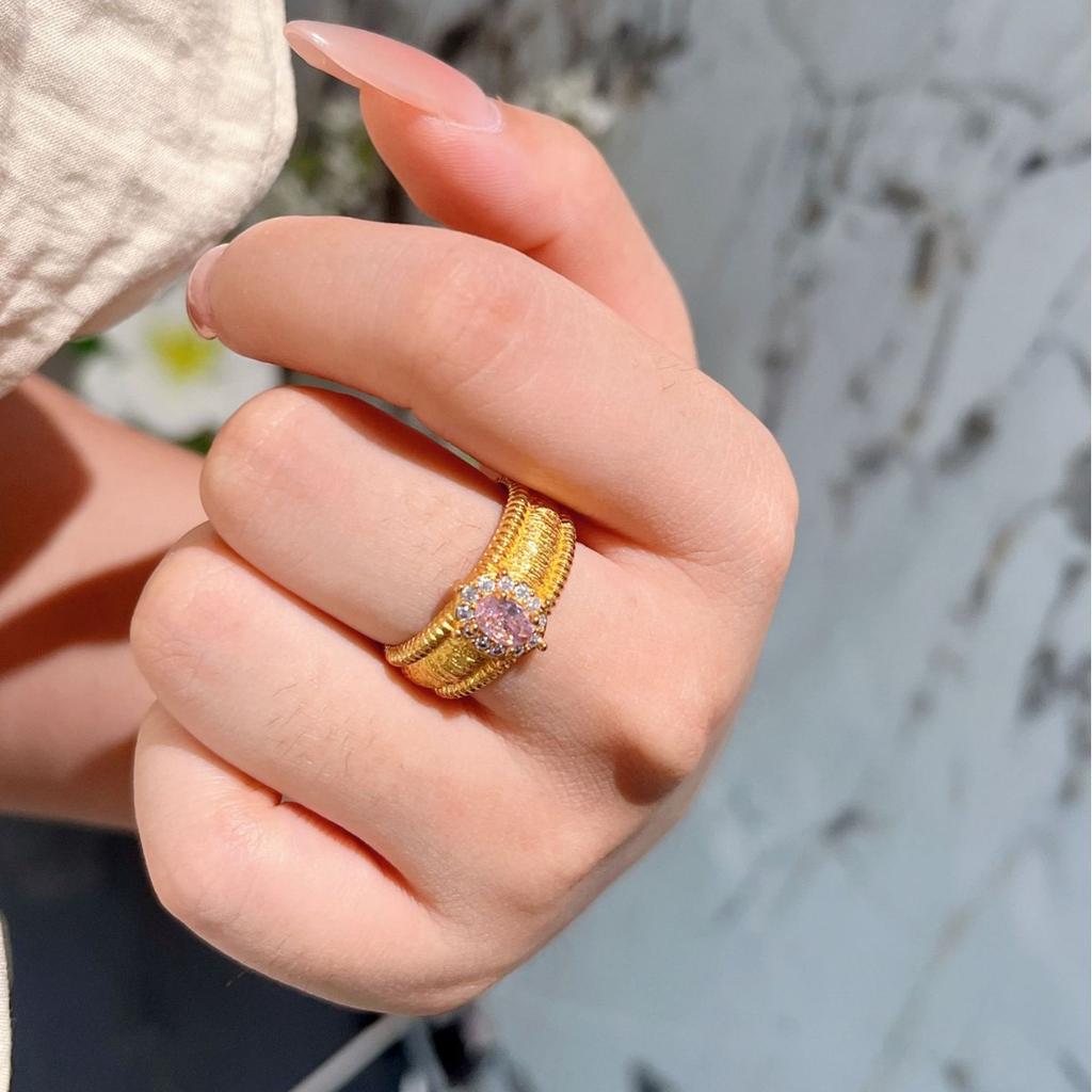 Same Pigeon Egg Blooming Chinese Ring Women'S High-End Sense Retro Temperament High-Value Ring