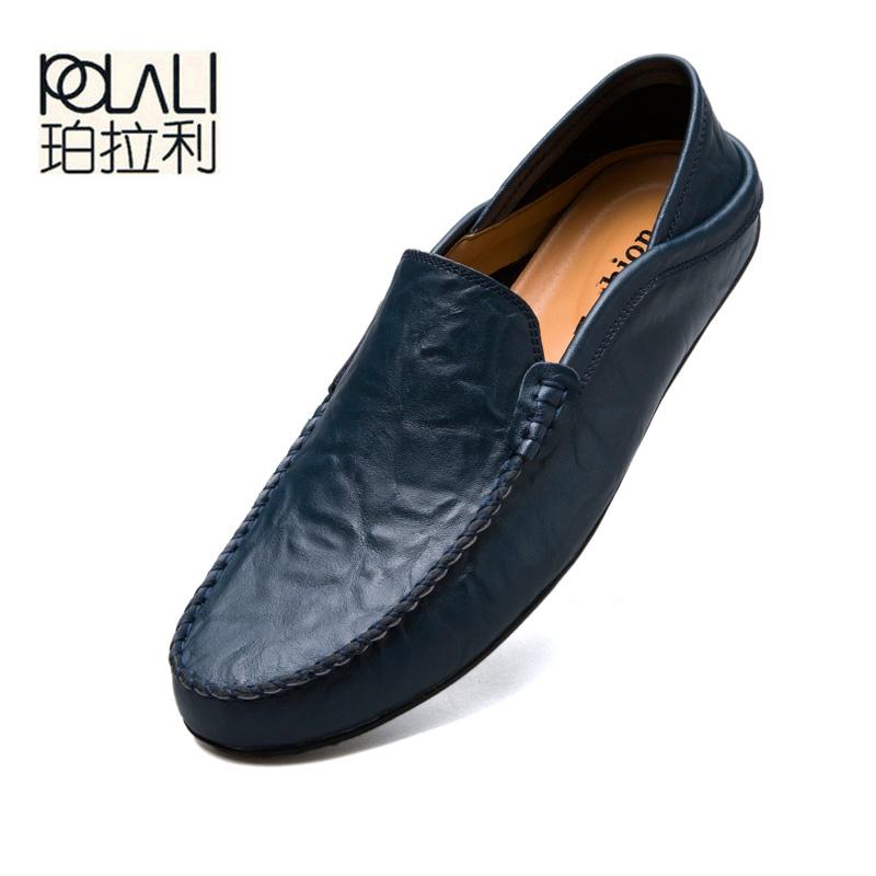 POLALI большие размеры 35-47 мужские повседневные мокасины на весну и осень мужские — фото 10