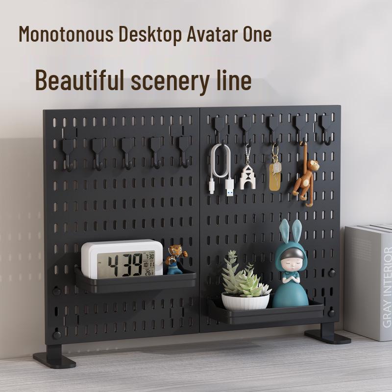 Pegboard Desktop Vertical Storage Rack - No-Punch Student & Office Shelf