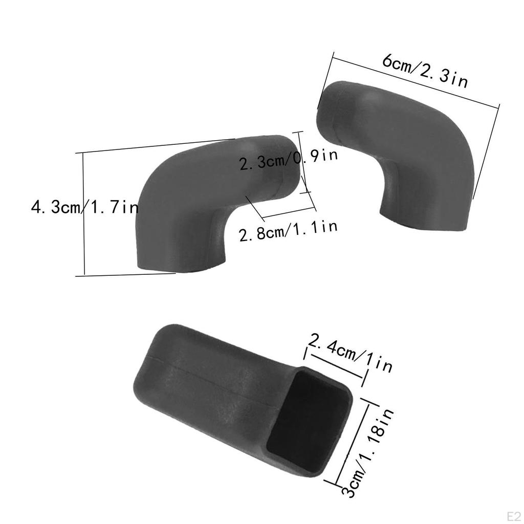 2 Pieces Front Tow Hooks Covers Accessories Easy To Install Spare Parts Rubber High Performance