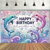 2D Pastel Bubble Star Marine Animal Photo Backdrop