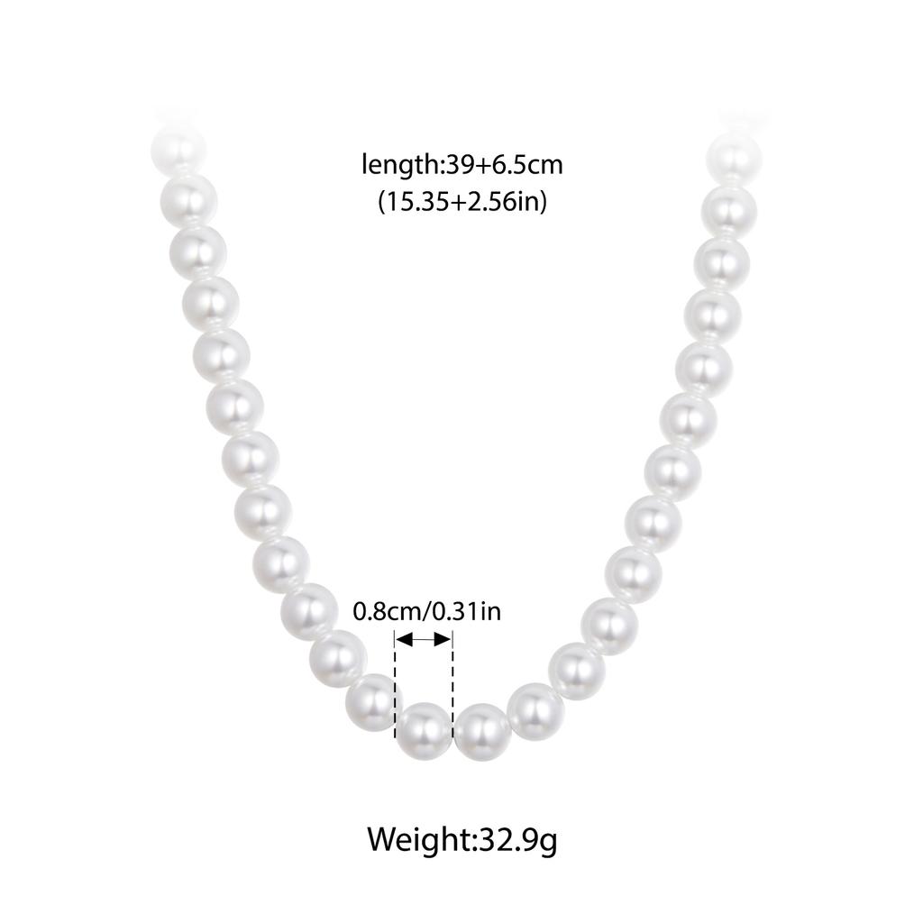 WOSTU 925 Sterling Silver Shell Pearl Bracelet Neckalce Women Wedding Jewelry Set Pearl Wrist Link Elegant Gift For Mom 5-12 Mm