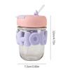 Drinking Cup Transparent Glass High Value Anti-Scalding Cute Straw Cup Pearl Bracelet Letter Water Cup