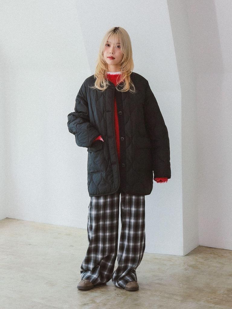 Ray Beams Women's Quilted Collarless Blouson, Black 0