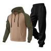 Men's Casual Loose Fit Hooded Sweatshirt and Gray Straight Leg Pants Set for Fall Winter