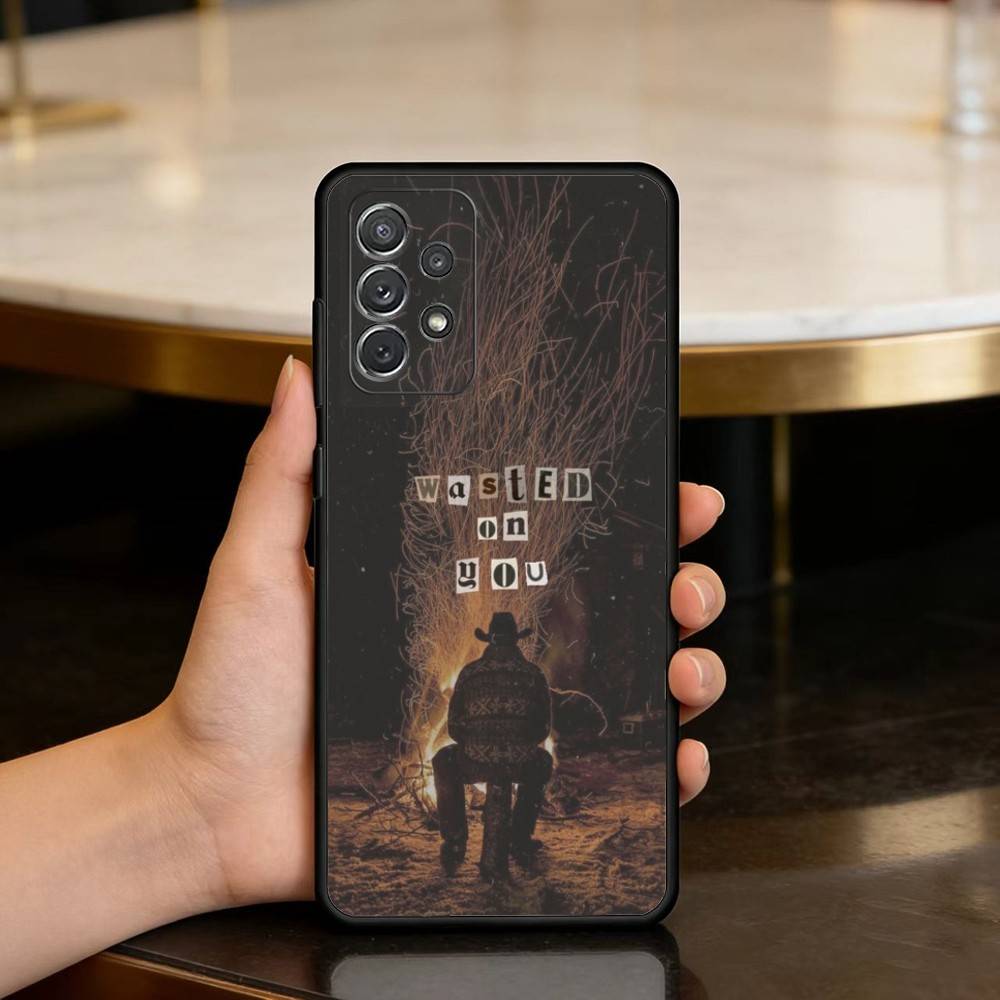 M-Morgan W-Wallen-EN Phone Case For Samsung Galaxy A73,A72,A71,A70,A53,A52,A51,Soft Silicone Black Cover