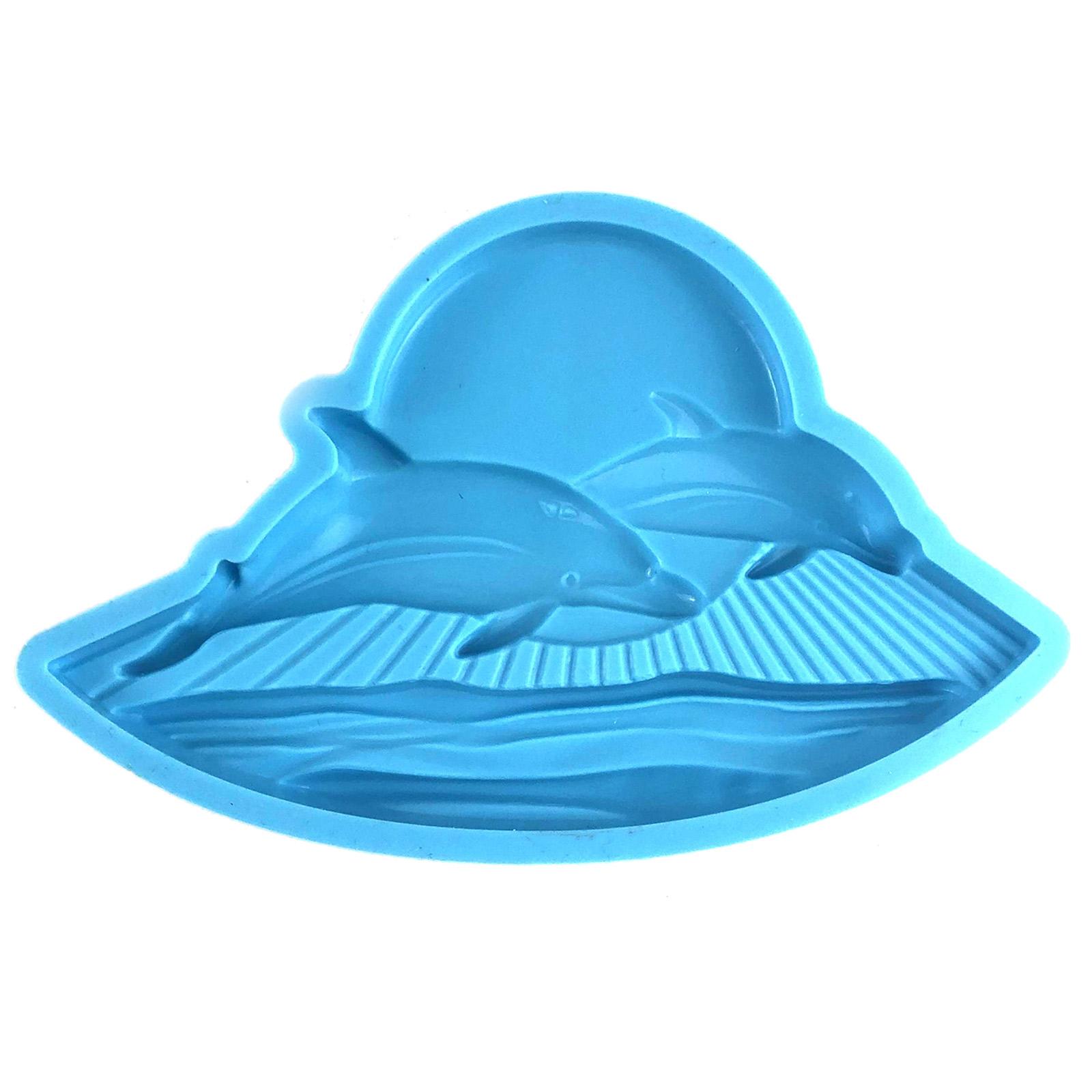 

Wall Hanging Resin Moulds Sun Dolphin Silicone Semi-stereoscopic Epoxy Mould for DIY Craft Valentines Home Decoration синій