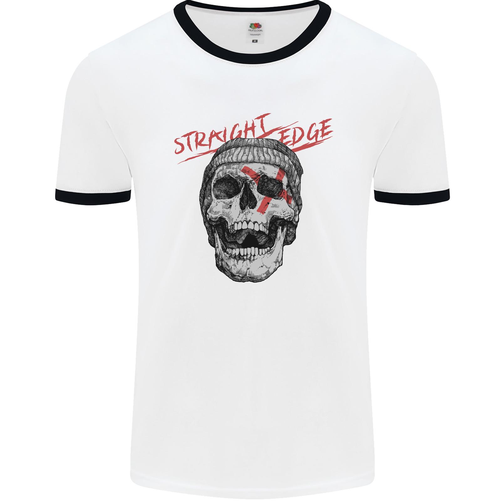 26 Straight Edge Skull Biker Motorcycle Mens Ringer T-Shirt Unisex T-Shirt XXXXL