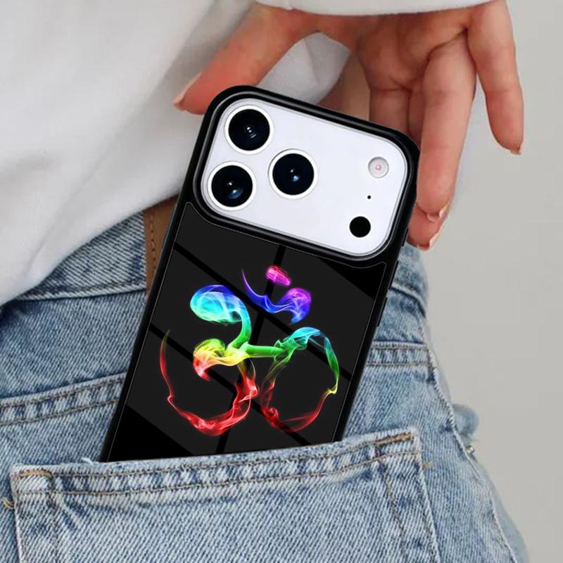 Aum om Namaste symbol floral zen yoga Phone Case for iPhone 16e 15 14 13 12 17 Pro Max Plus Air 17pro Cover Coque