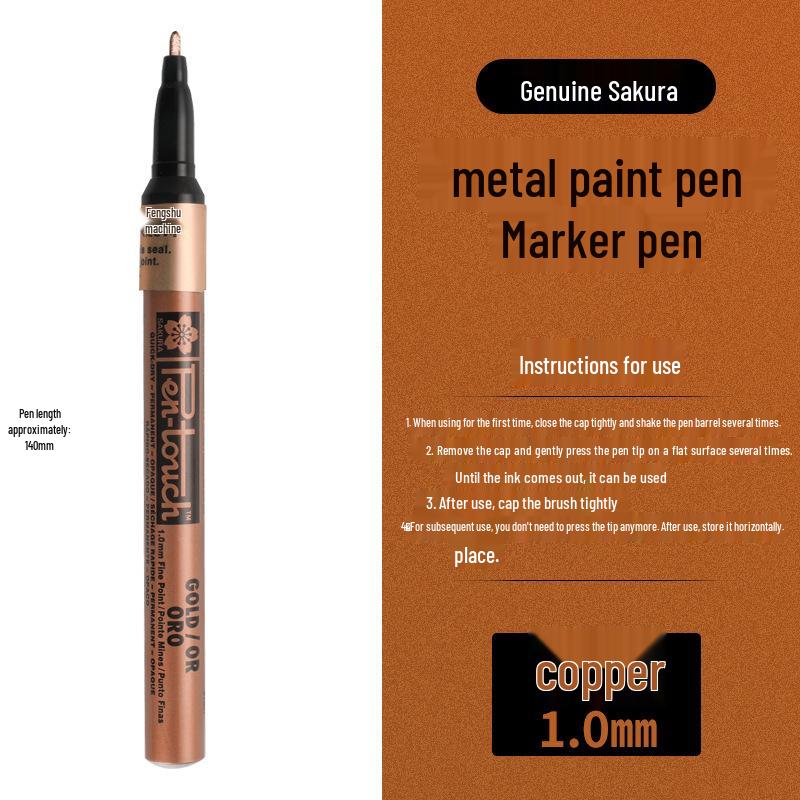 

Japan Sakura Gold & White Oil-Based Paint Pen Set for Black Card Art & Drawing