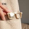 Clothing Accessory Eyeglasses Holder Brooch Pin, Zinc Alloy Square Frame Glasses Collar Pin Eyewear Hanger Clothes Decoration Accessories for