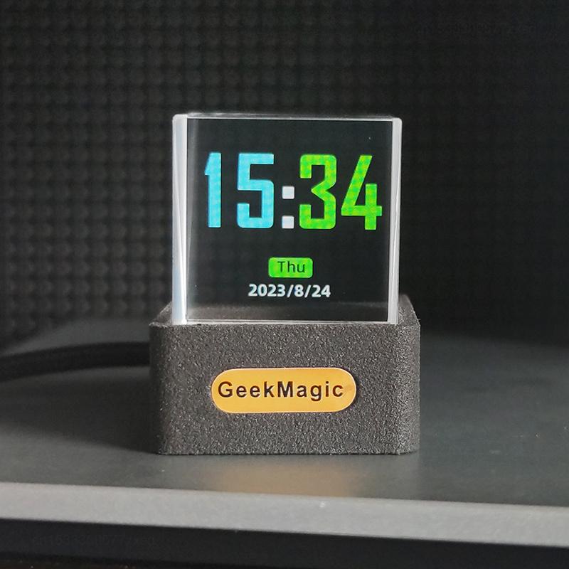 Creative Mini GeekMagic Crystal Display For Desktop Game Decoration Weather Station Gif Play