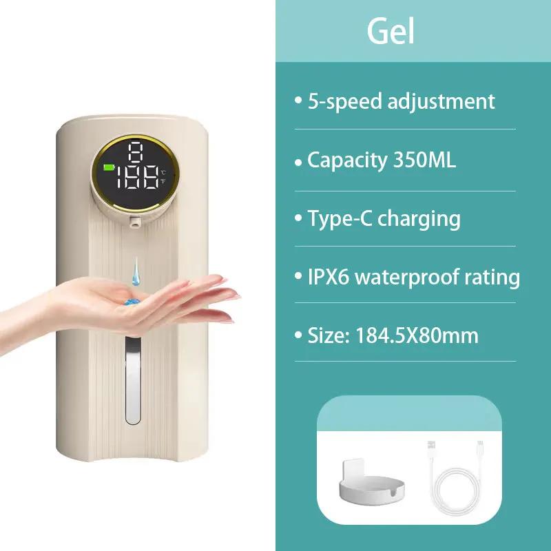 350ML Automatic Induction Hand Sanitizer Wall Mounted Foam Gel Soap Dispenser USB Charging Distributor Foam Shampoo Shower Gel