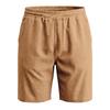 Summer Loose Linen Breathable Casual Sports Simple Solid Color Drawstring Vacation Beach Five Quarter Shorts