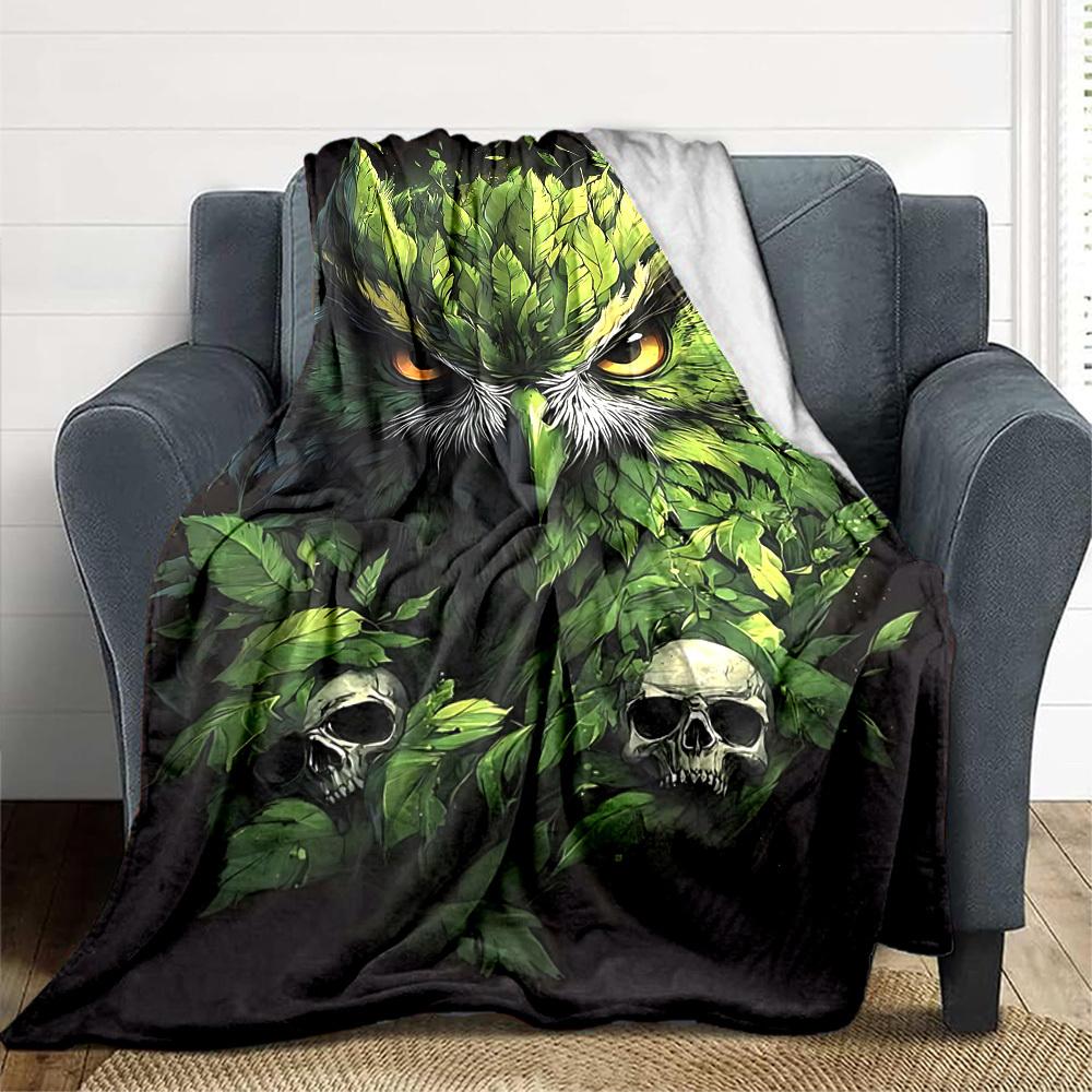 

1pc Leafy Owl Blanket Lightweight Blanket Throw Blanket For Sofa, Bed, Travel, Camping, Livingroom, Office, Couch, Chair yy251010077 100x150cm