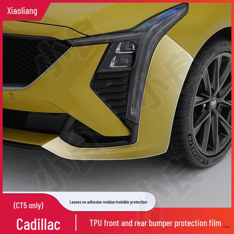 Předřezaná TPU ochranná fólie na lak pro přední a zadní nárazník Cadillac CT5 - Průhledná a odolná proti poškrábání
