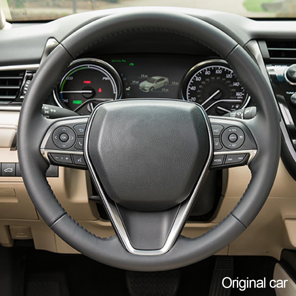 Carbon Fiber Steering Wheel Preforated Leather W  Red Stitching For Toyota Camry XV70 Corolla RAV4 Avalon 2018 2020