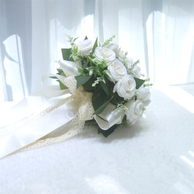 Life Like Artificial Flower Bridal Bouquet For Wedding Photography Silk Flower Arrangement Ceremony Bride Accessory