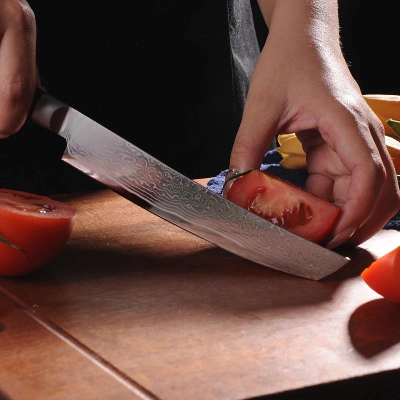 Damascus Staal Keuken Chef Mes Uitbeen Snijmes Slagersmes Vlees Vis Sushi Mes Professionele Kookmes