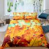 Maple Leaves Polyester Duvet Cover Set Fall Theme Comforter Cover With Pillowcase King Queen Size For Kids Boys Girl Bedding Set