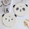 Tea Coaster Non-slip Decorative Rope Anti-scalding Round Hand-Woven Cartoon Bear Cotton Placemat
