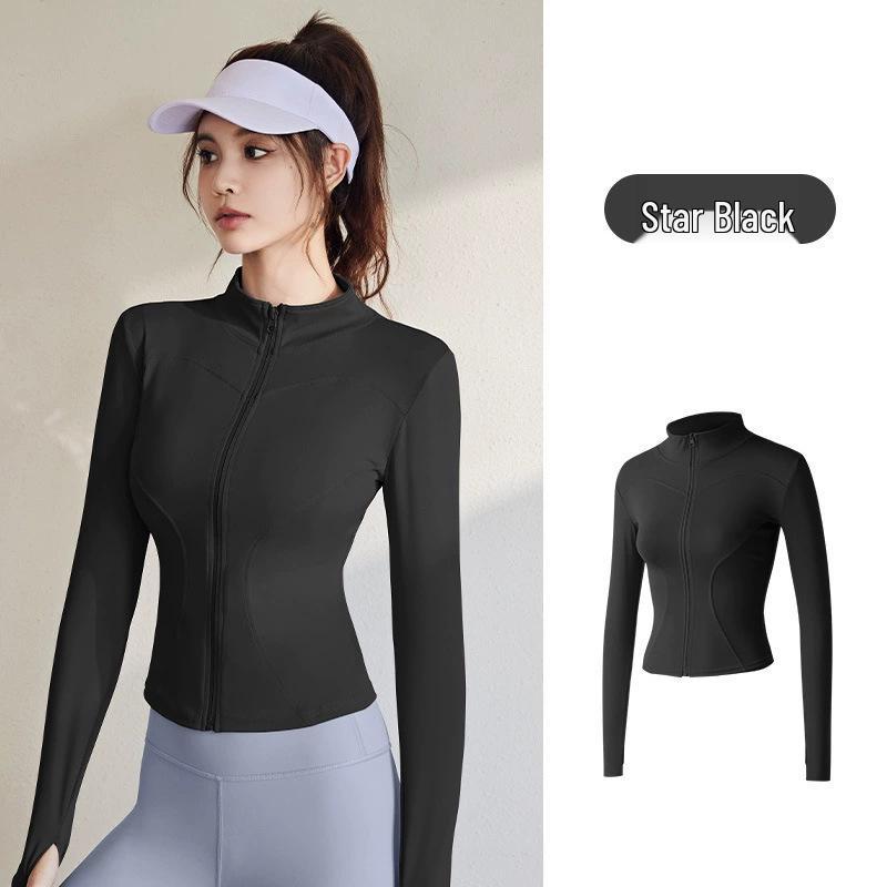 Women's Slim Fit Long Sleeve Sports Jacket - Quick Dry, High Stretch, Breathable, Sun Protection for Yoga and Running