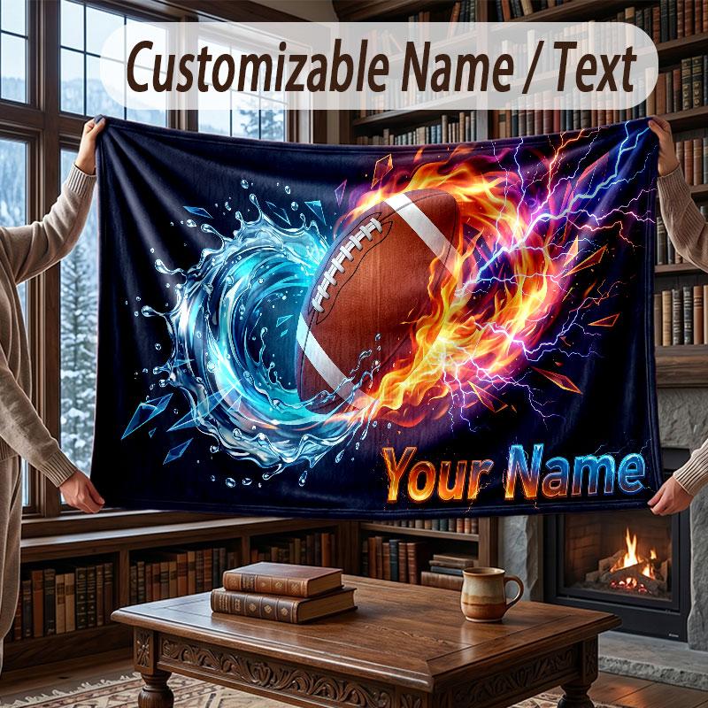 Neon Colorful Theme Throw Blanket Custom Name Text Personalized Blanket Soft Cozy Blanket for Home Sofa Bed