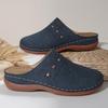 2025 Women's Thick-Soled Closed-Toe Backless Casual Slippers, Plus Size Round-Toe Summer Design