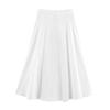 Autumn Women's Versatile Solid Color Mid-Waist Pleated A-Line Midi Skirt
