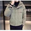 Мужской пуховик с капюшоном, зимний 2025, модный, с принтом, короткий, трендовый бренд, защита от холода, теплая куртка, свободная и универсальная стеганая одежда