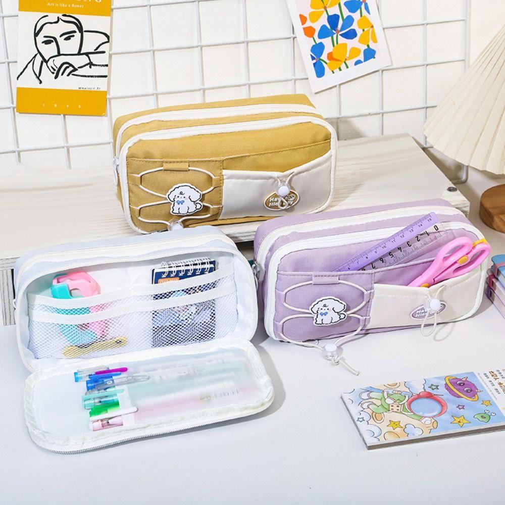 Large Capacity Pencil Case Dirt-proof Stationery Storage Bag Cartoon Pen Box  School Office