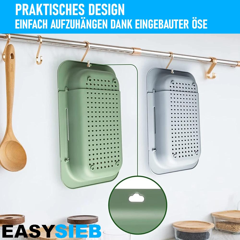 EASYSIEB Spülbeckensieb Abtropfsieb Siebkorb Waschbecken Abflusssieb ausziehbar