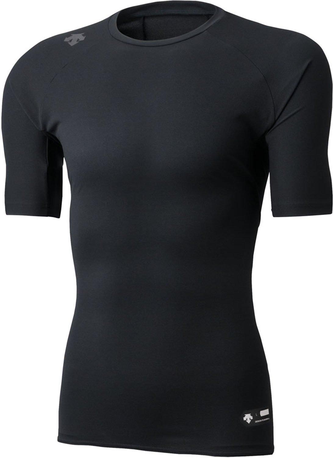 

DESCENTE Baseball Relaxed Fit Short Crew Size DBMLJA00 Undershirt, Infinity, Sleeve, Neck, Black, XO, чёрный