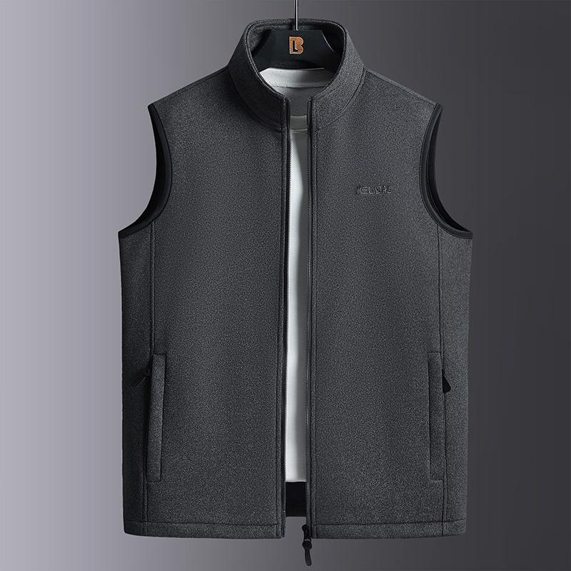 Men's Lambswool Fleece Vest: Warm, Versatile, Sleeveless Outerwear for Autumn and Winter