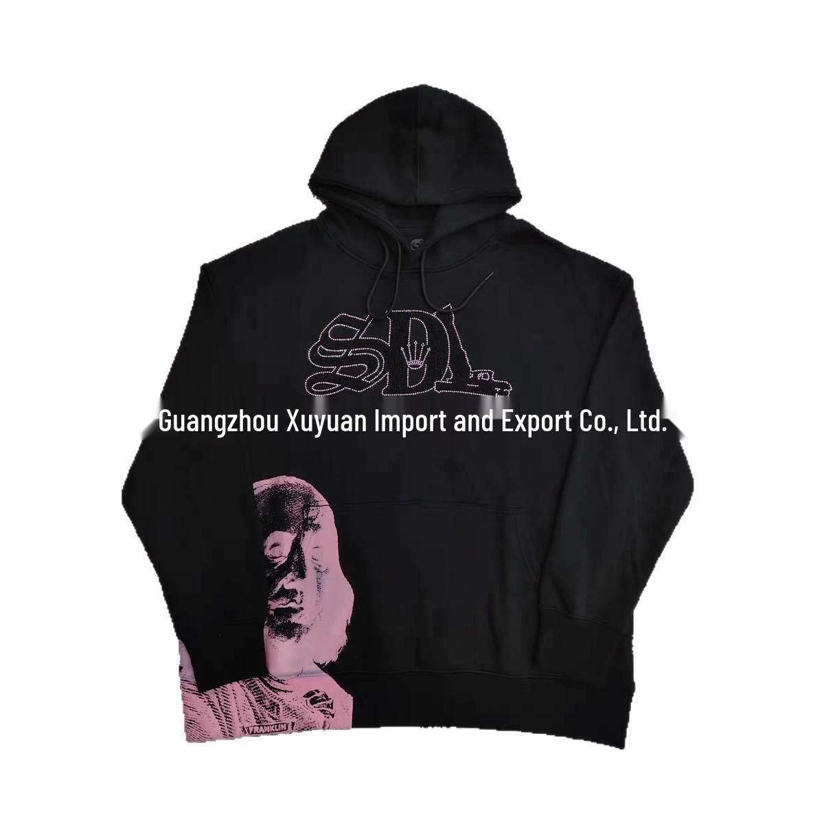 

European American SDL Rhinestone Autumn Winter Men s Hoodie - Trendy Design, In Stock Extra Large