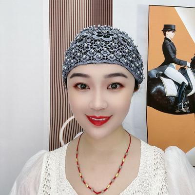 Flowers Muslim Cap Embroidery Prayer Hat Fashion Baotou Hat  Women