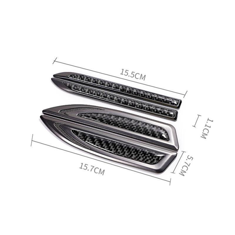 2X Universal 3D Design Car Side Body Fender Trims Decoration Sticker Decal Black