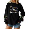 Women's Fashion Casual Long-sleeved Loose Christmas Printed Round Neck Pullover Hoodie Sweatshirt