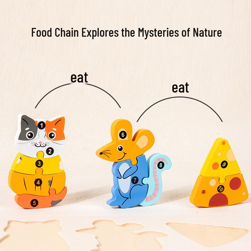 Cross-Border Animal Insect 3D Puzzle Building Blocks – Wooden Educational Toys for Kindergarten