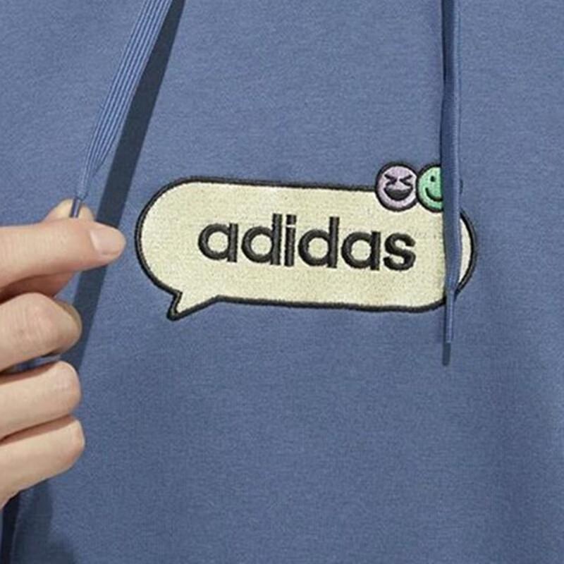 adidas Casual Logo Print Hooded Pullover Sweatshirt Men Tops Miracle-Green Gray HK6755