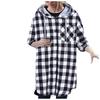 Women Fashion Casual Long Sleeve Plaid Hooded Cardigan Jacket Blouse Coat
