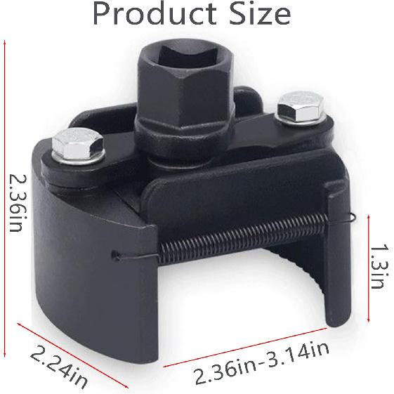 Verstellbarer Ölfilterschlüssel, passend für 2-3/8 bis 3-1/8 Zoll (60-80mm) Filter für kleine und mittelgroße Schraubölfilter Sein 1/2-Zoll-Antrieb und die Kappenform