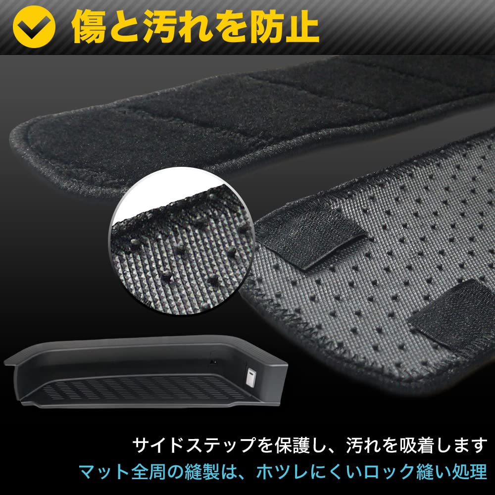 Fujidrive Estima 50 Series Side Entrance Step Mats Mats, Stain-Resistant (Black)
