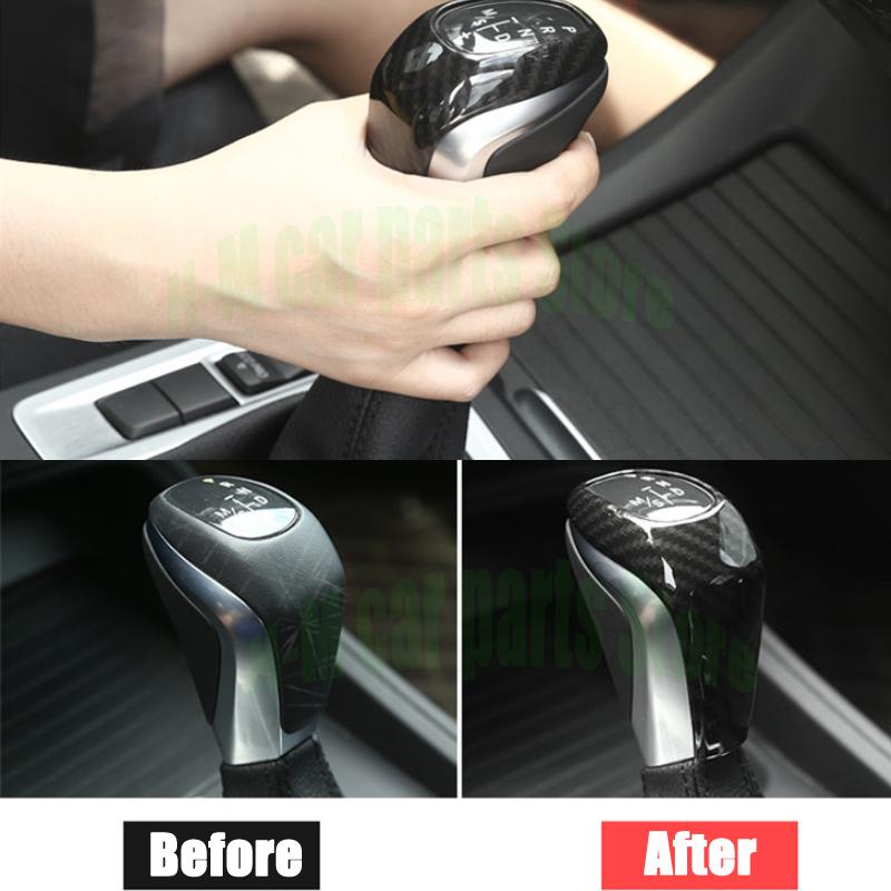 Carbon-Faser-Schaltknauf-Hülsen-Knopfabdeckungen-Aufkleber für den Innenraum des BMW X1 F48 2016