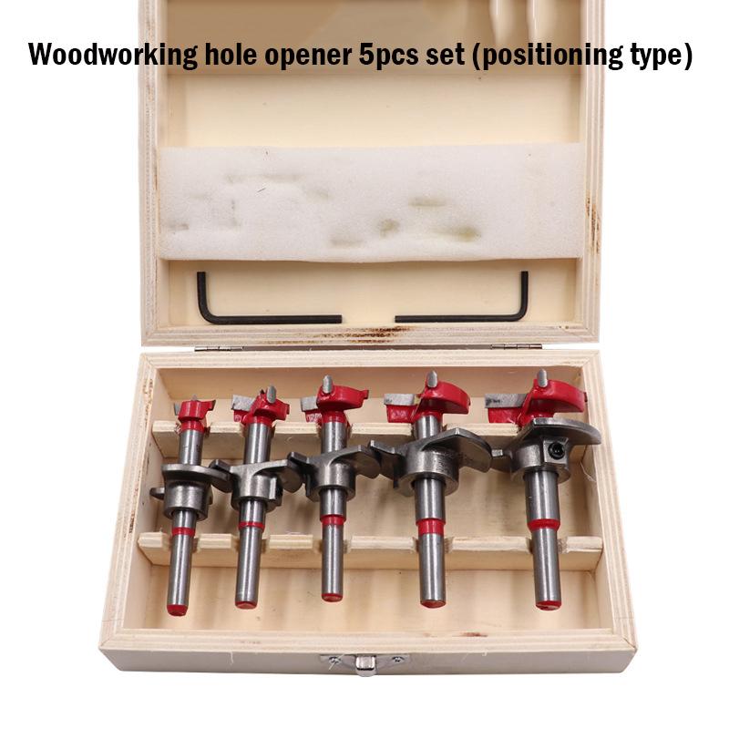 Verstellbarer Hartmetallbohrer für die Holzbearbeitung, Positionierungslochöffner-Set, Durchmesser 15/20/25/30/35 mm, Scharnierlochöffner-Bohrwerkzeug
