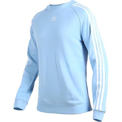 Originals Letter Logo Striped Crew Neck Warm Long Sleeve Sweatshirt Women Sweatshirt Blue DH3173