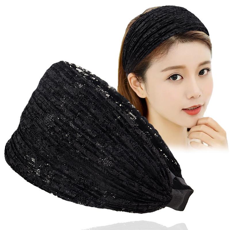 Korean Minimalist Wide Non-Slip Lace Headband for Hair