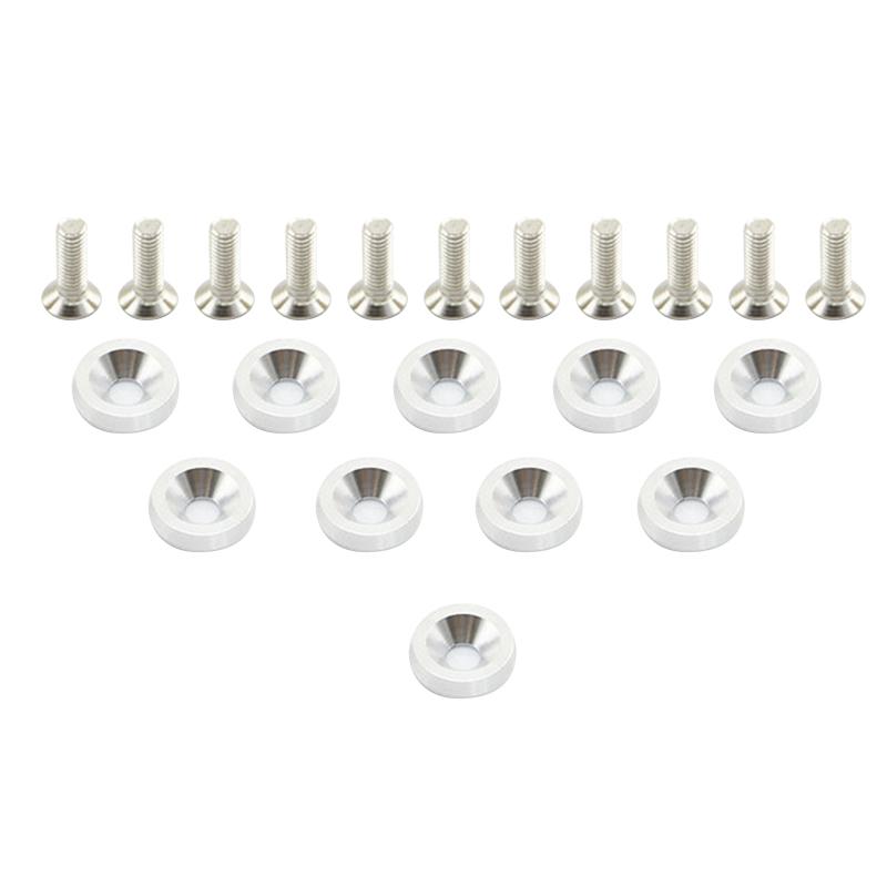 20 Pcs Car Billet Aluminum Bumper Washer Stainless Steel Screws Engine Kit Billet Aluminum Stainless Steel Screws Car Auto Guard