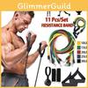 Versatile 11pcs/set Resistance Bands Exercise Rubber Tubes For Home Gym Training