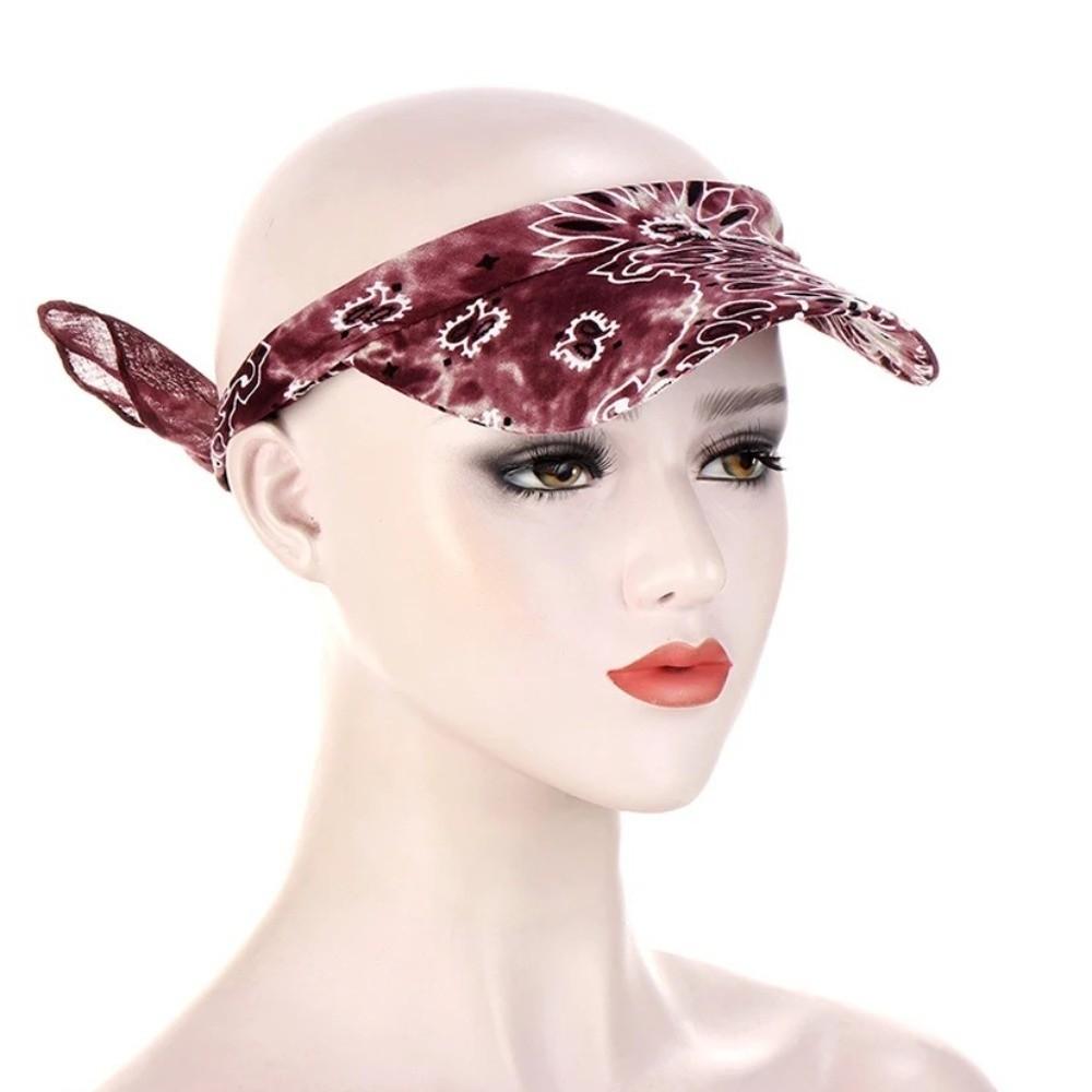 Printed Brim Bandana Hat Paisley Floral Sun Visor Hat Fashion Bandana Scarf  for Women